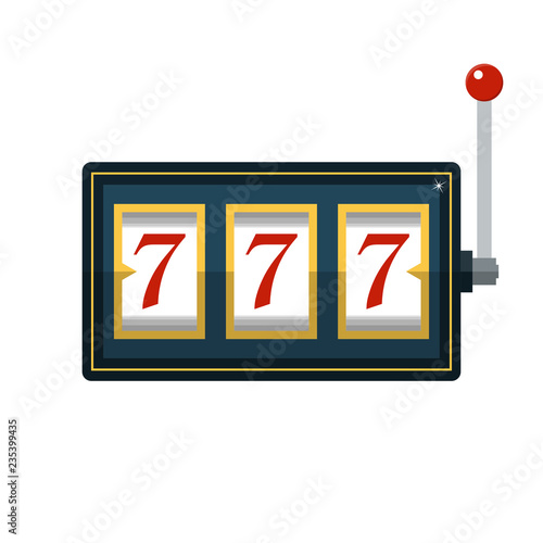 Slot machine icon on the white background. Flat design. Vector.