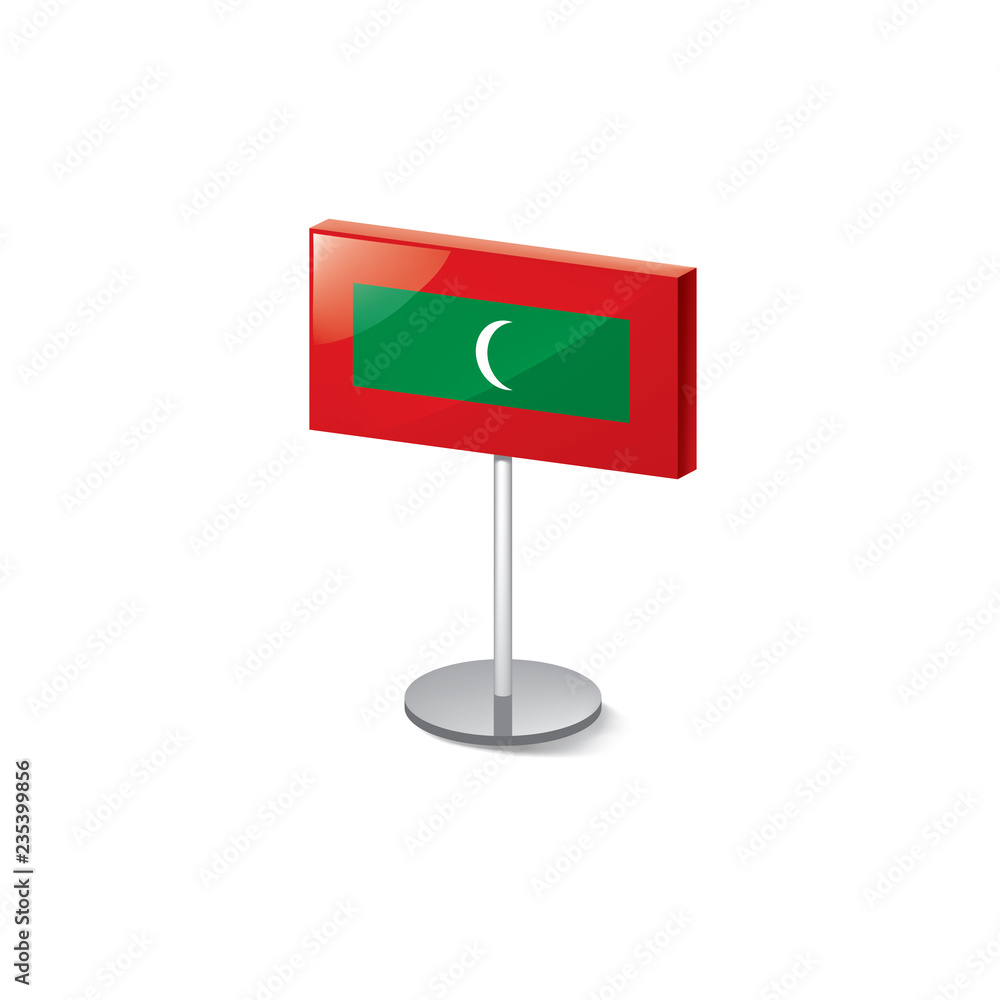 Maldives flag, vector illustration on a white background Maldives flag, vector illustration on a white background
