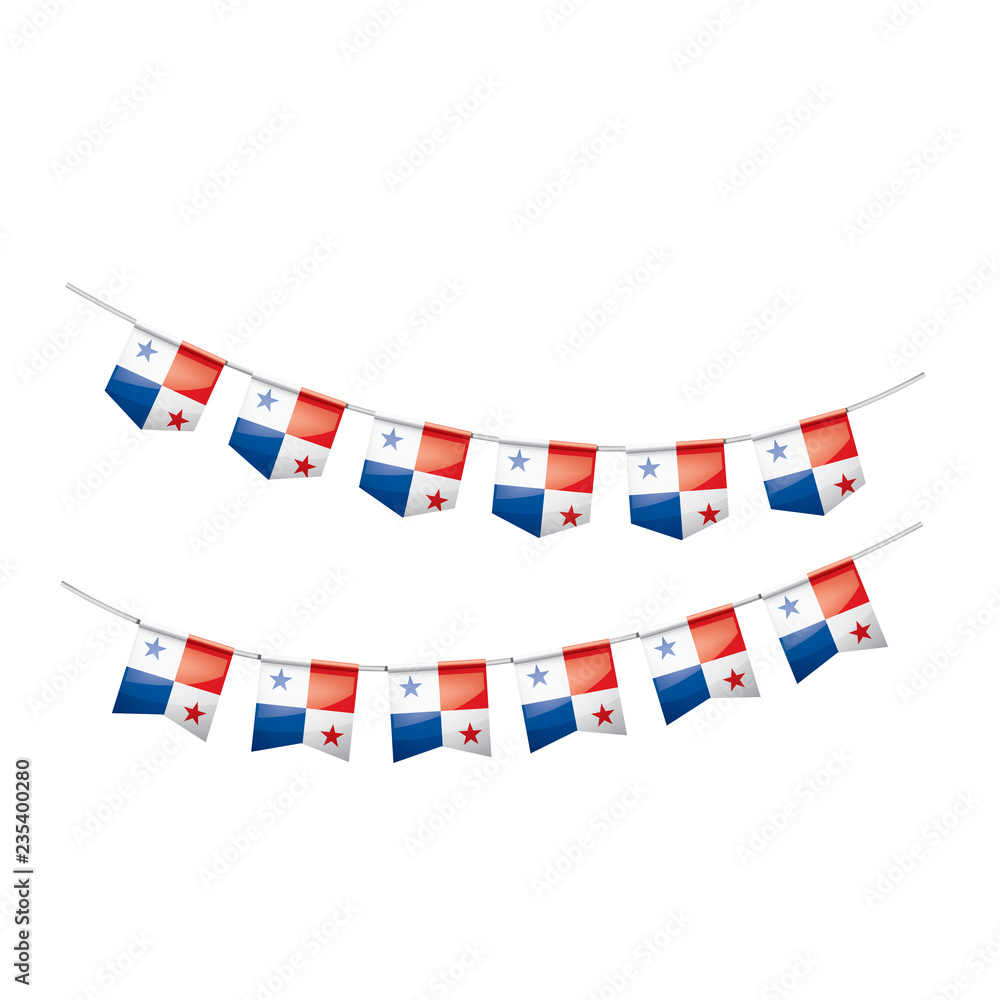 Obraz premium Panama flag, vector illustration on a white background