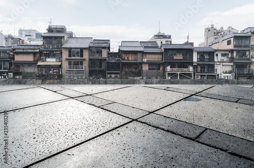 Wallpaper Mural Panoramic skyline and modern buildings with empty road in Kyoto Torontodigital.ca