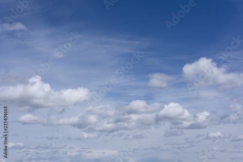 Fototapeta Naklejka Na Ścianę i Meble -  Wavy porous curly clouds on the blue sky Nature background .
