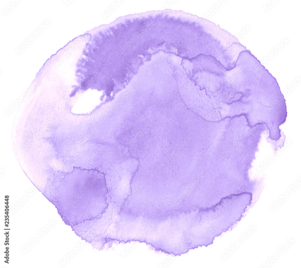Lilac pastel watercolor hand-drawn isolated wash stain on white background for text, design. Abstract texture made by brush for wallpaper, label. Lilac pastel watercolor hand-drawn isolated wash stain on white background for text, design. Abstract texture made by brush for wallpaper, label.
