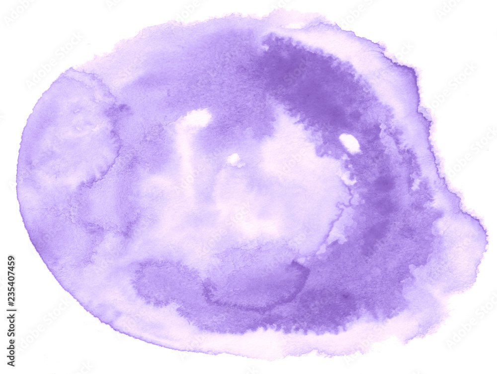 Lilac pastel watercolor hand-drawn isolated wash stain on white background for text, design. Abstract texture made by brush for wallpaper, label. Lilac pastel watercolor hand-drawn isolated wash stain on white background for text, design. Abstract texture made by brush for wallpaper, label.