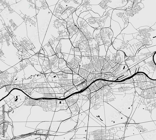 vector map of the city of Frankfurt am Main, Hesse, Germany