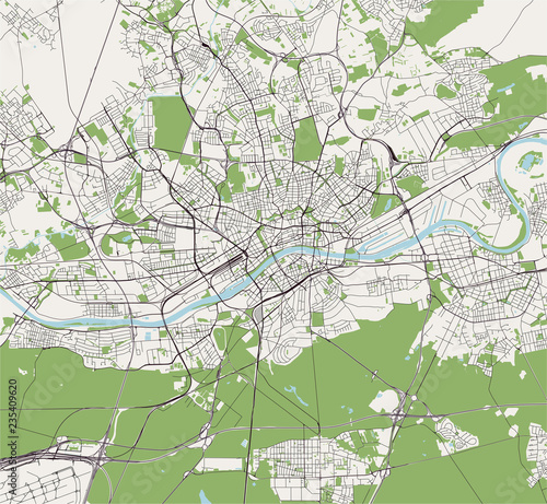 vector map of the city of Frankfurt am Main, Hesse, Germany photo