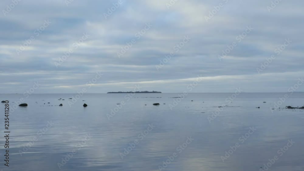 low clouds over the sea, beautiful seascape zoom in, time lapse low clouds over the sea, beautiful seascape zoom in, time lapse