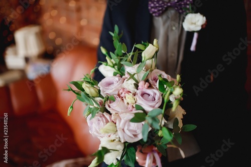 Wedding bouquet with luxurious flowers.