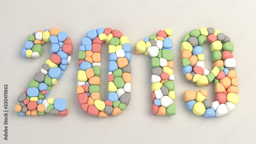 2019 number made from colorful balloons 2019 number made from colorful balloons