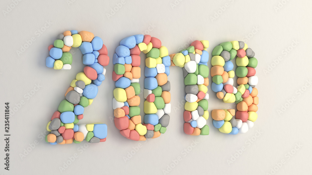 2019 number made from colorful balloons 2019 number made from colorful balloons