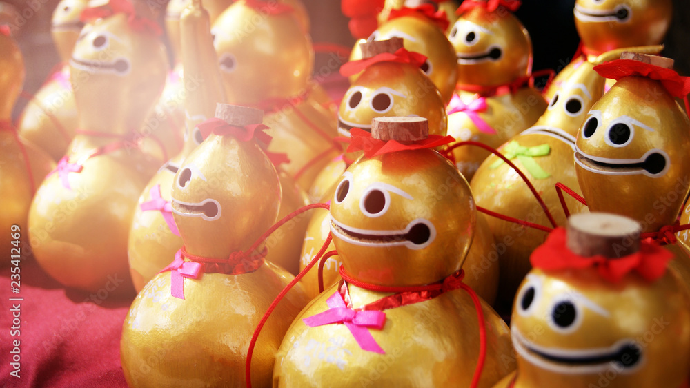 Golden calabash gift souvenir which is believed to bring luck fetish product of Phurua Loei Thailand - gift new Year of chinese Golden calabash gift souvenir which is believed to bring luck fetish product of Phurua Loei Thailand - gift new Year of chinese