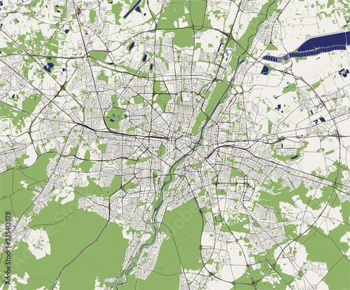 vector map of the city of Munich, Bavaria, Germany