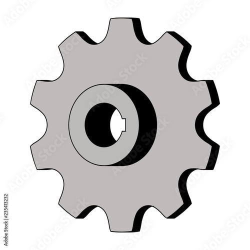 Sprocket wheel for conveyor chains. 3D effect vector