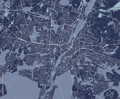 vector map of the city of Munich, Bavaria, Germany