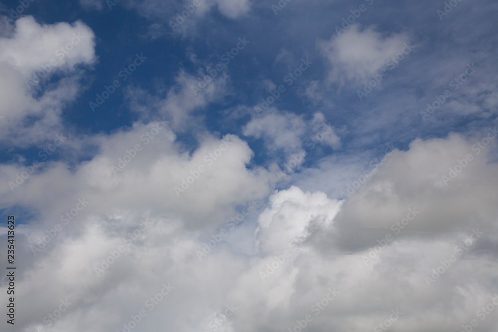 Blue sky background and white clouds.