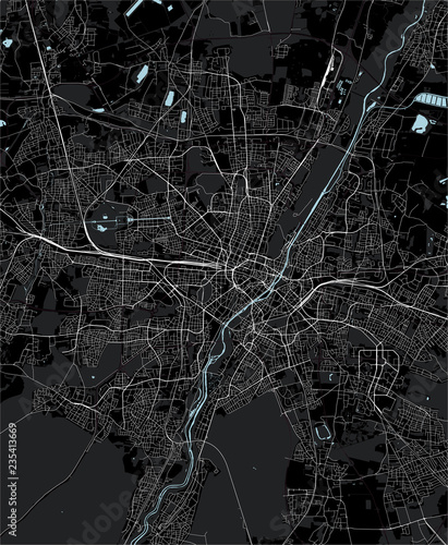 vector map of the city of Munich, Bavaria, Germany