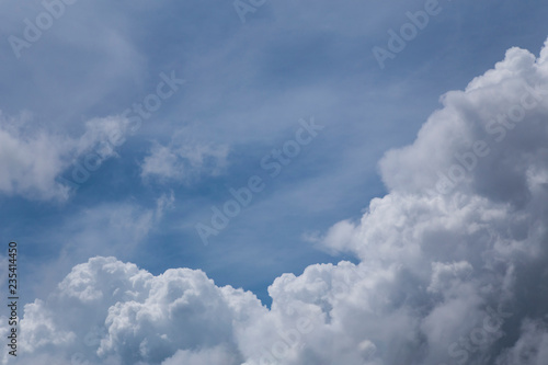 Blue sky background and white clouds.