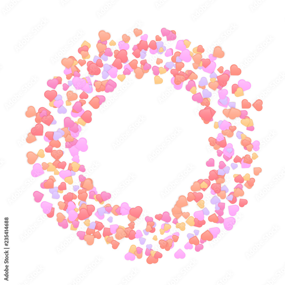 romantic round wreath made of little heart shapes