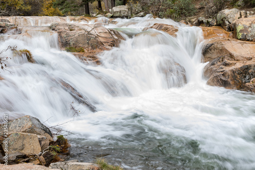 Water torrent of the Manzanares river in the Pedriza area of Madrid
