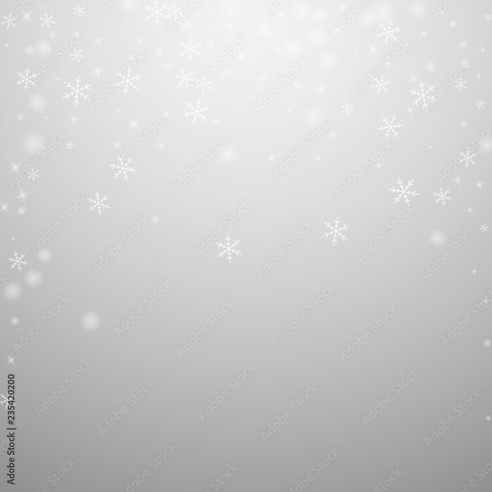 Sparse glowing snow Christmas background. Subtle f