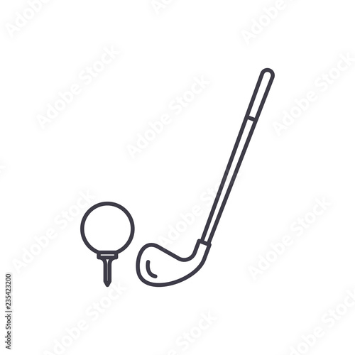 Golf club line icon concept. Golf club vector linear illustration, sign, symbol