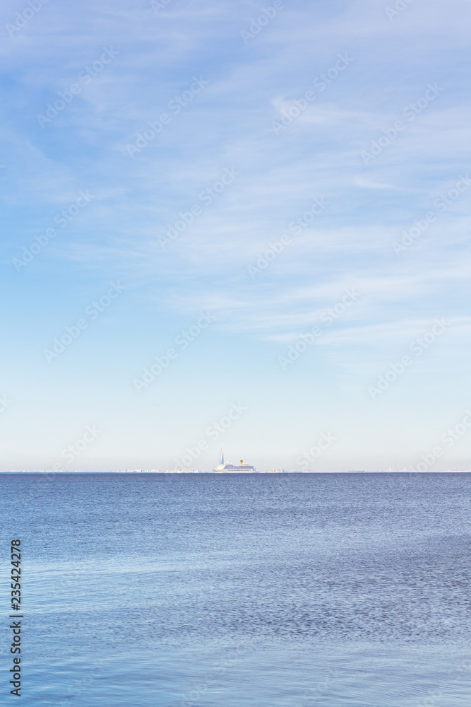 White liner sailing in the Gulf of Finland White liner sailing in the Gulf of Finland