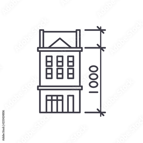 House characteristics line icon concept. House characteristics vector linear illustration, sign, symbol