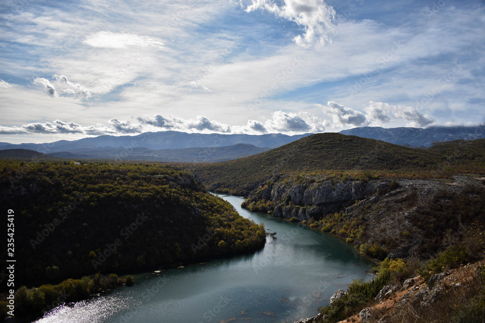 Obraz premium Beautiful panoramic view at river canyon/ landscape nature photography