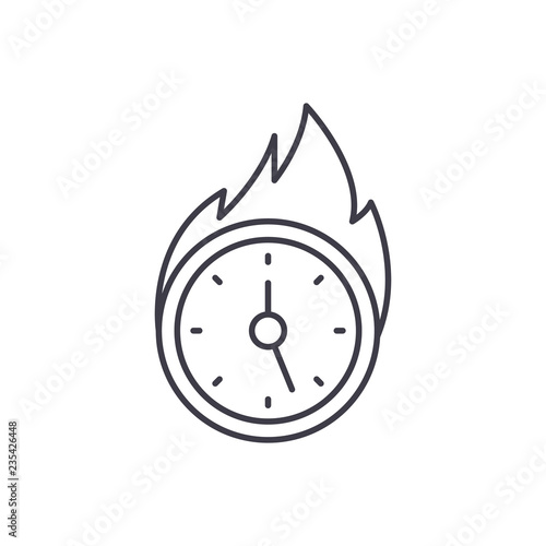 Lack of time line icon concept. Lack of time vector linear illustration, sign, symbol