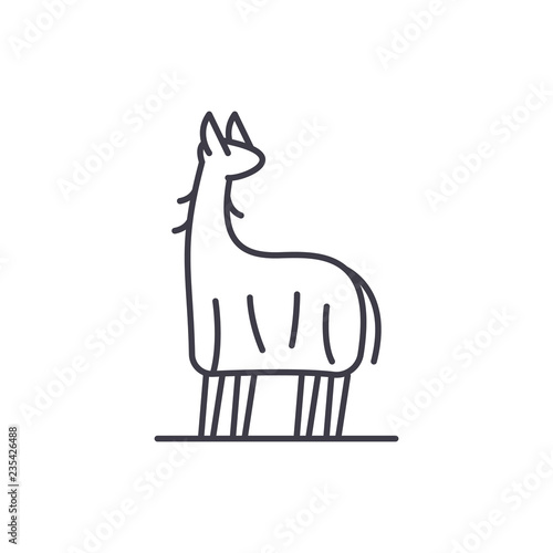 Lama line icon concept. Lama vector linear illustration, sign, symbol