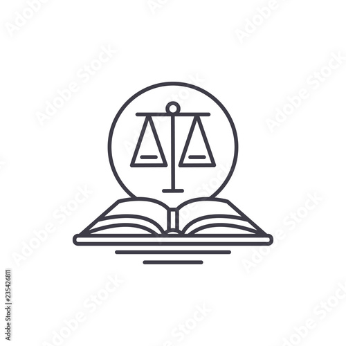 Legal code line icon concept. Legal code vector linear illustration, sign, symbol