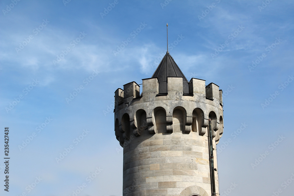 The Tower of the ancient castle with battlements
