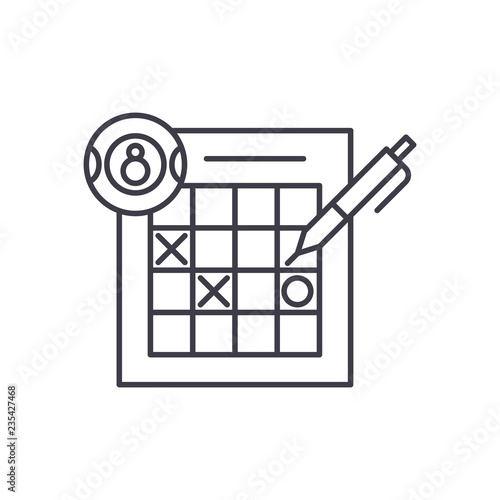 Lottery line icon concept. Lottery vector linear illustration, sign, symbol
