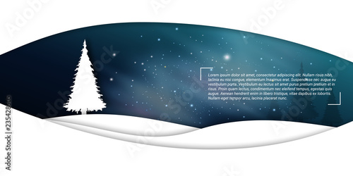 Winter landscape. Vector illustration with place for text