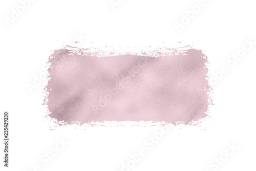 Gold rose foil texture brush paint stroke. Smudge glitter copper, sparkle glossy paint on the white background. Vector illustration