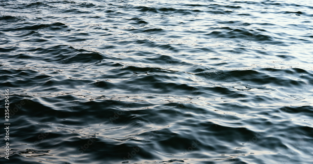 Obraz premium Blue sea surface for background. Selective focus.