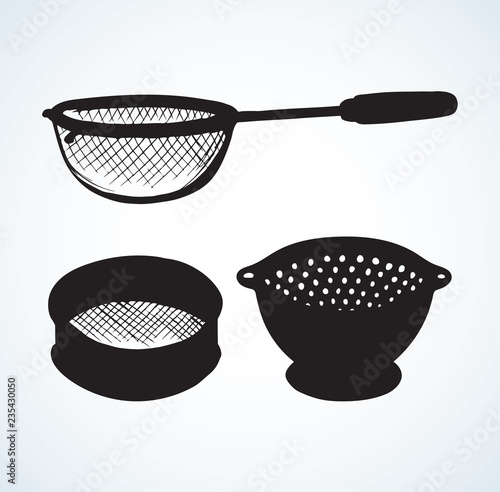 Colander. Vector drawing