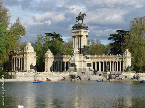 Monument to Alfonso XII in the Buen Retiro Park, one of the largest parks of Madrid city, Spain.