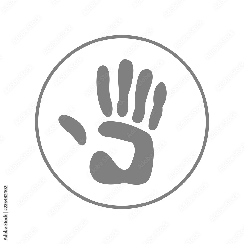 Handprint icon. Vector. Handprint icon. Vector.