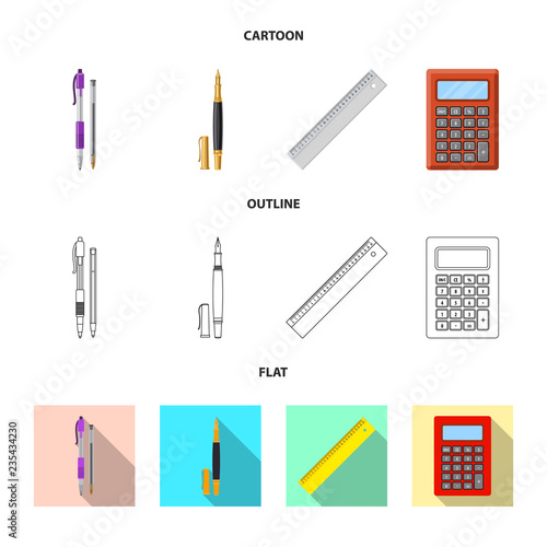 Isolated object of office and supply sign. Set of office and school stock symbol for web.