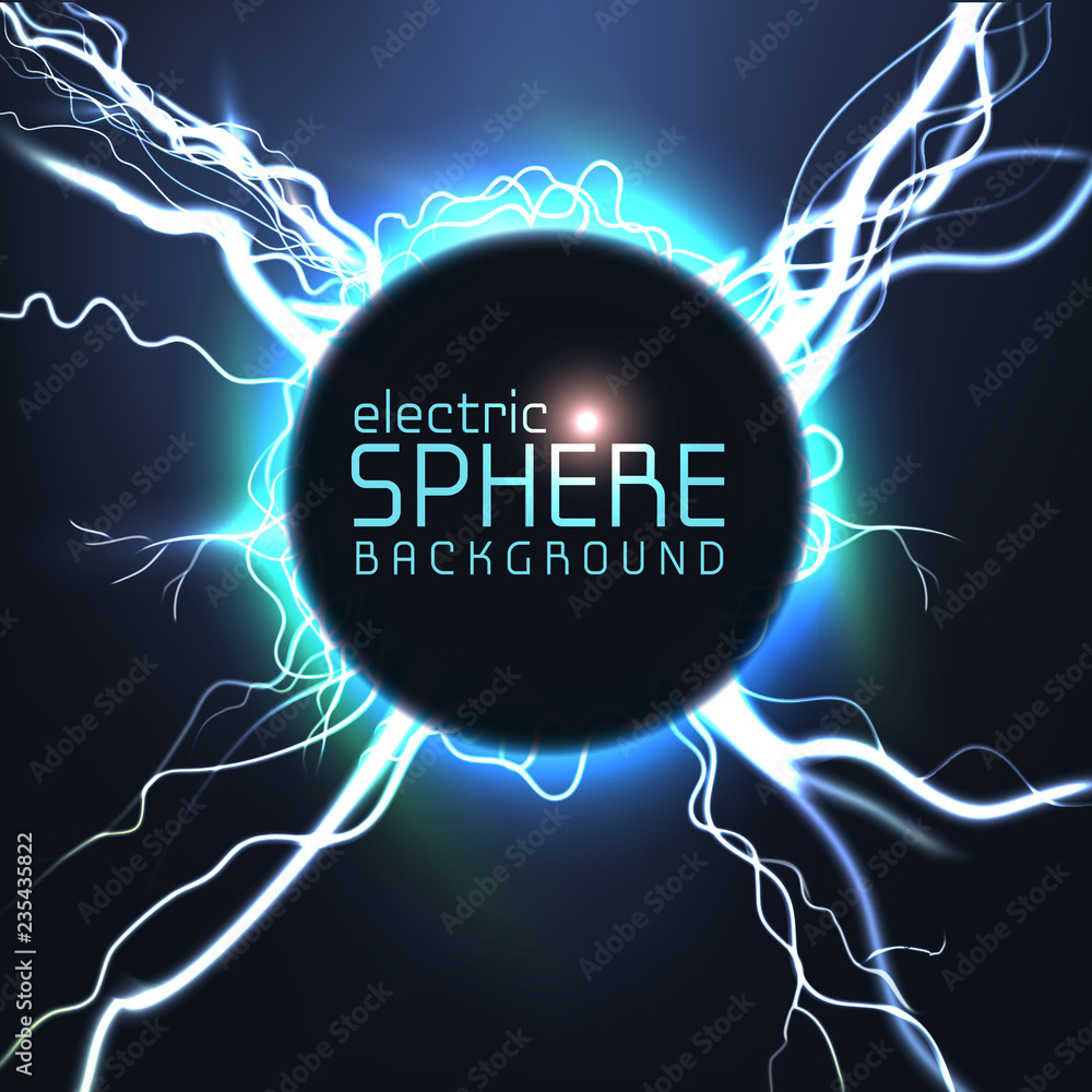 Electric sphere with lightning