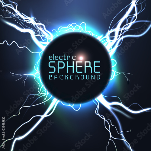 Obraz na płótnie Electric sphere with lightning w salonie