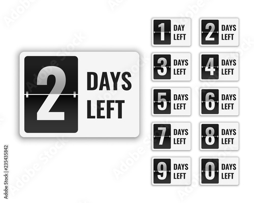 number of days left sign for sale and promotion