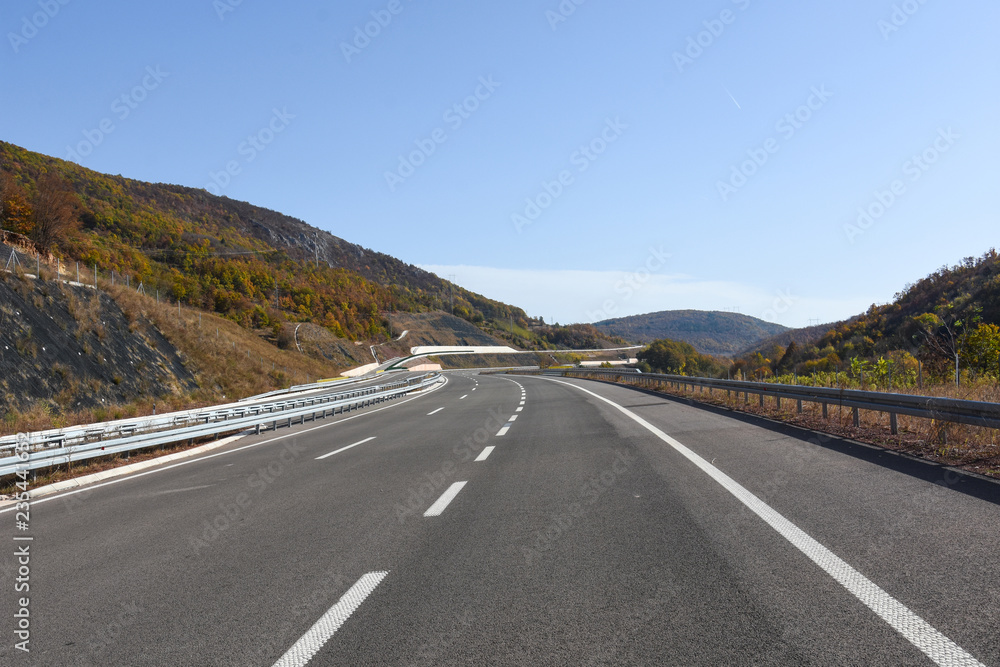 Empty highway in the hills