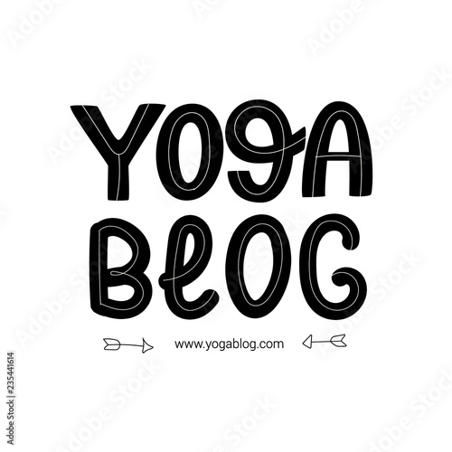 Yoga blog. Typography design on white background.