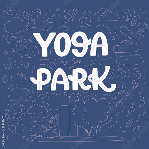 Yoga in the park. Fitness concept.