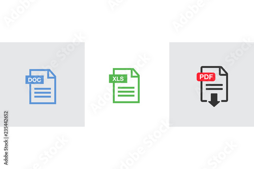 PDF Icon paper file. File Icons. Document icon set
