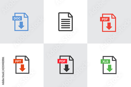 File Icons. File Icons line style illustration. Document icon set