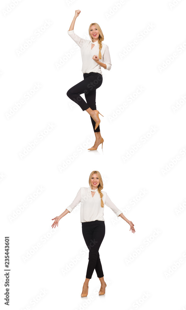 Pretty girl in office attire isolated on white Pretty girl in office attire isolated on white