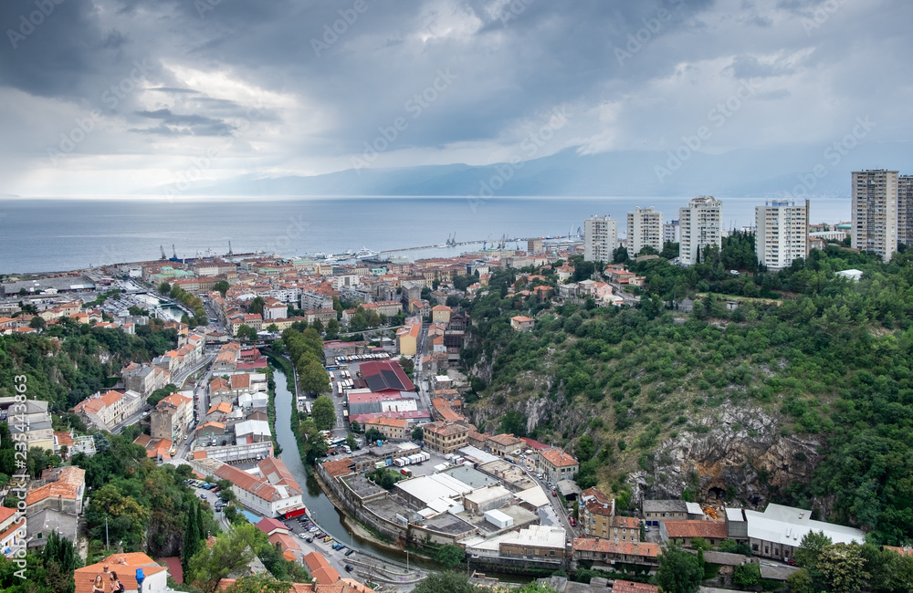 Panoramic view of Rijeka town. Croatia