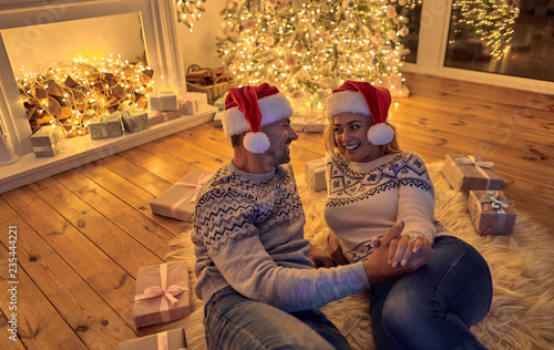 Couple celebrating Christmas © Vasyl